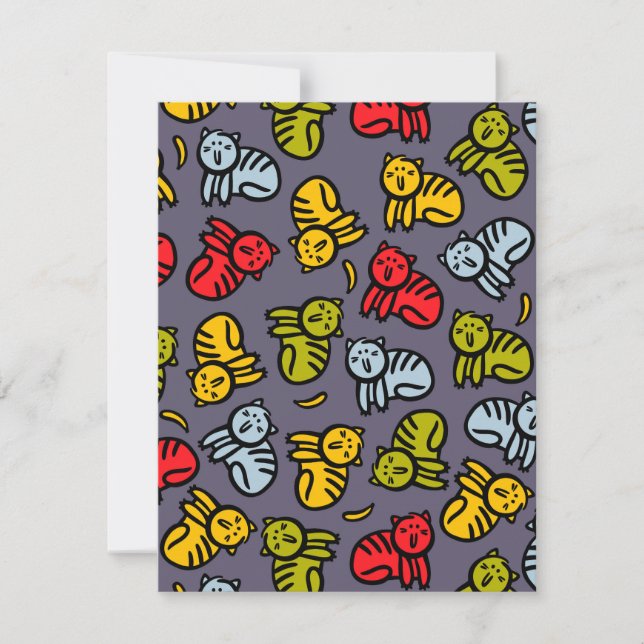 Cartão De Festividades Gatos e bananas (Frente)