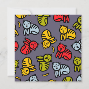 Cartão De Festividades Gatos e bananas