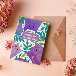 Cartão De Festividades Gatos e galhos Feliz dia de as mães de gatos