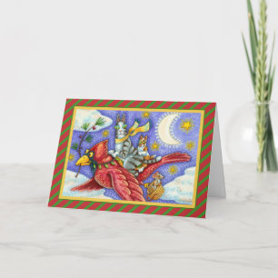 CARTÃO DE FESTIVIDADES GATOS ENGRAÇADOS HISS N' FITZ, CARDINAL DE NATAL G