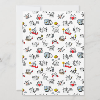 Cartão De Festividades Gatos engraçados, leite e magia.