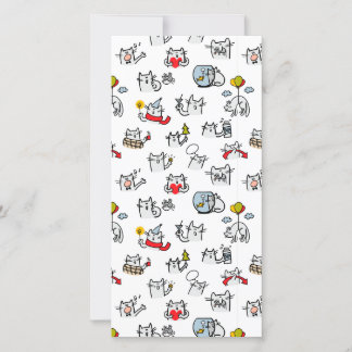 Cartão De Festividades Gatos engraçados, leite e magia.