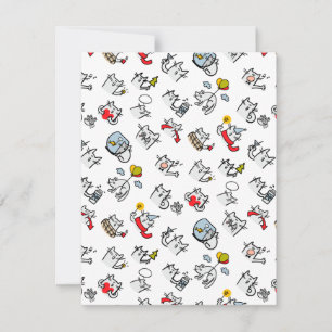 Cartão De Festividades Gatos engraçados, leite e magia.