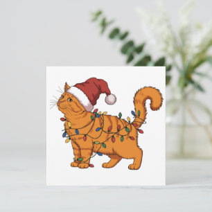Cartão De Festividades Gatos Engraçados Natal Gato Laranja Mãe Amante de 