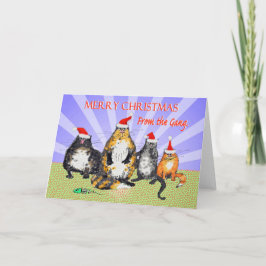 Cartão De Festividades Gatos, Feliz Natal do grupo, humor