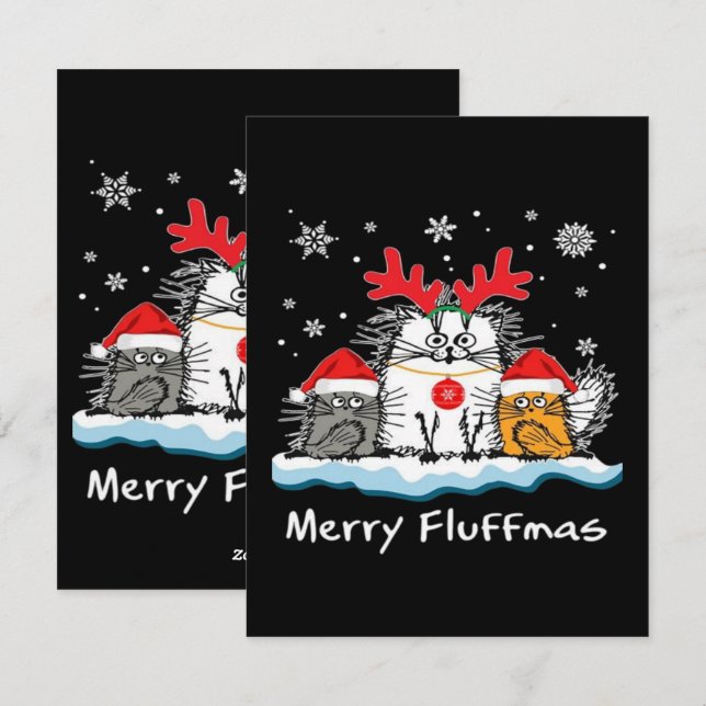 Cartão De Festividades Gatos Felizes  (Frente/Verso)