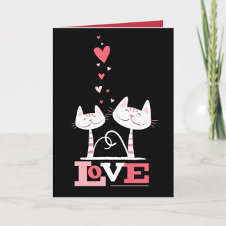 Cartão De Festividades Gatos no Amor Namorados Gatinho