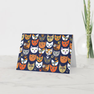 Cartão De Festividades Gatos Por Todo Lugar, Pessoa De Gato