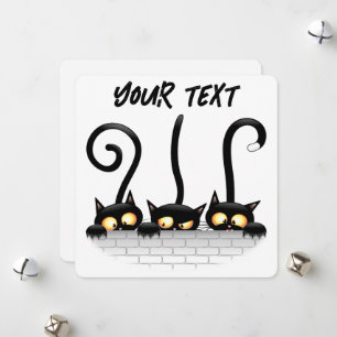 Cartão De Festividades Gatos Travessos, Divertidos e Personagens Engraçad