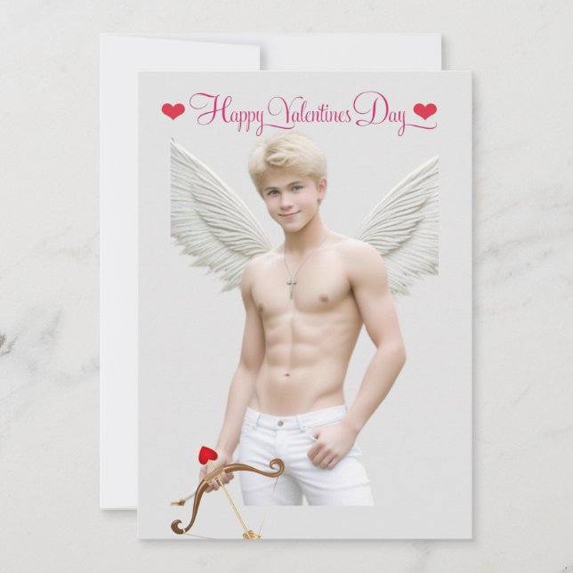 Cartão De Festividades Gay Cupido Twink Dia dos Namorados Personalizado (Frente)