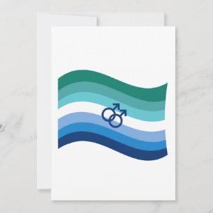 Cartão De Festividades Gay Male Love Pride Azure Wavy Flag