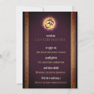 Cartão De Festividades Gayatri Mantra Sanskrit e Inglês para download