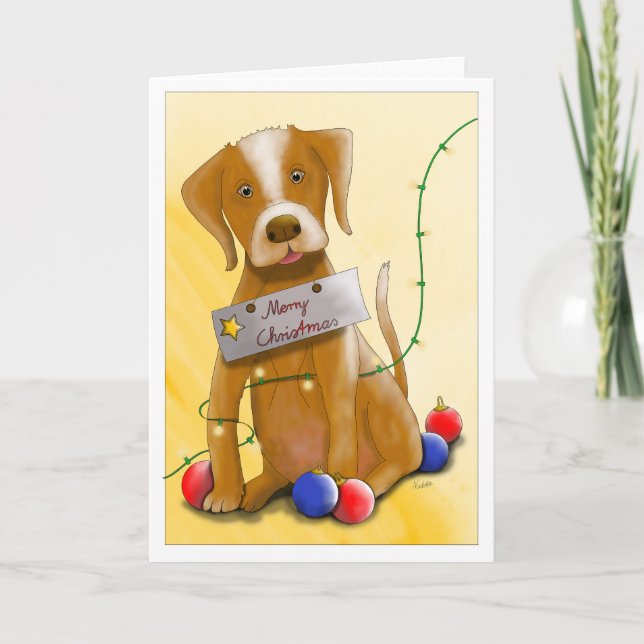 Cartão De Festividades GB Holiday card with cute dog (Frente)