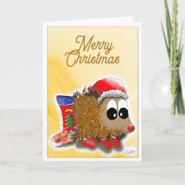 Cartão De Festividades GB Holiday card with cute hedgehog