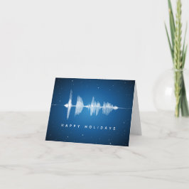 Cartão De Festividades Geek de Feriados Felizes de Música em Forma de Ond