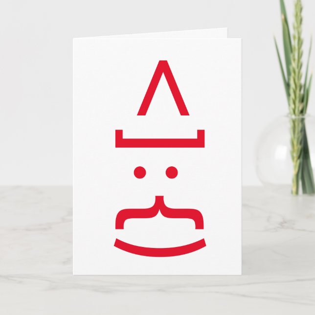 Cartão De Festividades Geeky Santa Claus Emoticon Christmas (Frente)