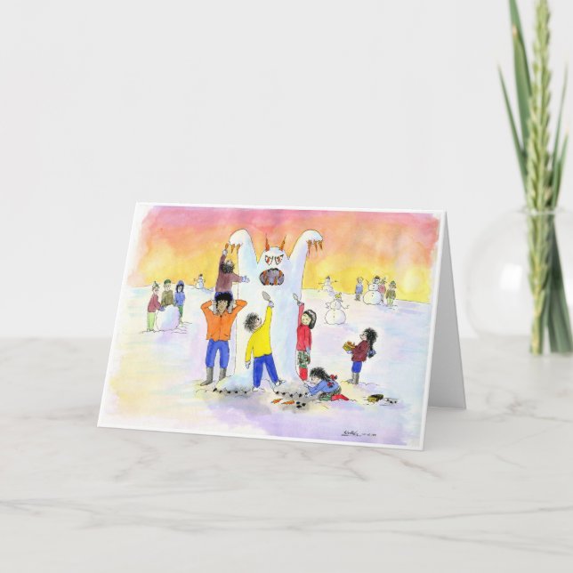 Cartão De Festividades Gelado o homem abominável da neve:  Natal (Frente)