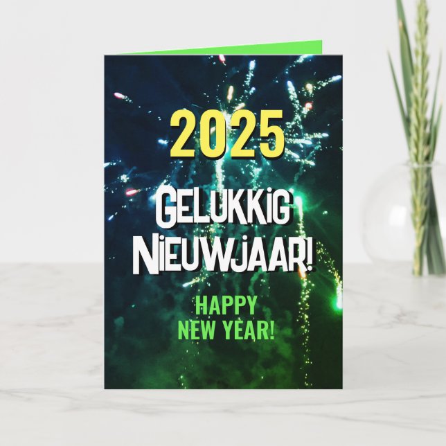 Cartão De Festividades Gelukkig Nieuwjaar | Verzenden via SMS 2025 (Frente)