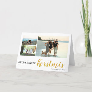 Cartão De Festividades Gelukkigsre Kerstmis 3 foto colage familiage