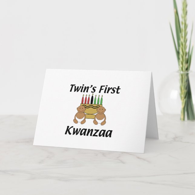Cartão De Festividades Gêmeos primeiro Kwanzaa (Frente)