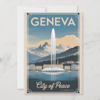 Geneva Suíça Retro Silhueta Urbana Viagem 