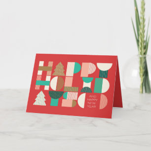 Cartão De Festividades Geométrico Holiday Cheer