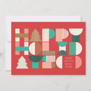 Cartão De Festividades Geométrico Holiday Cheer