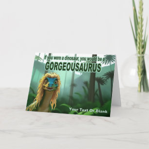 Cartão De Festividades Georgeousaurus Blond Dinossaur