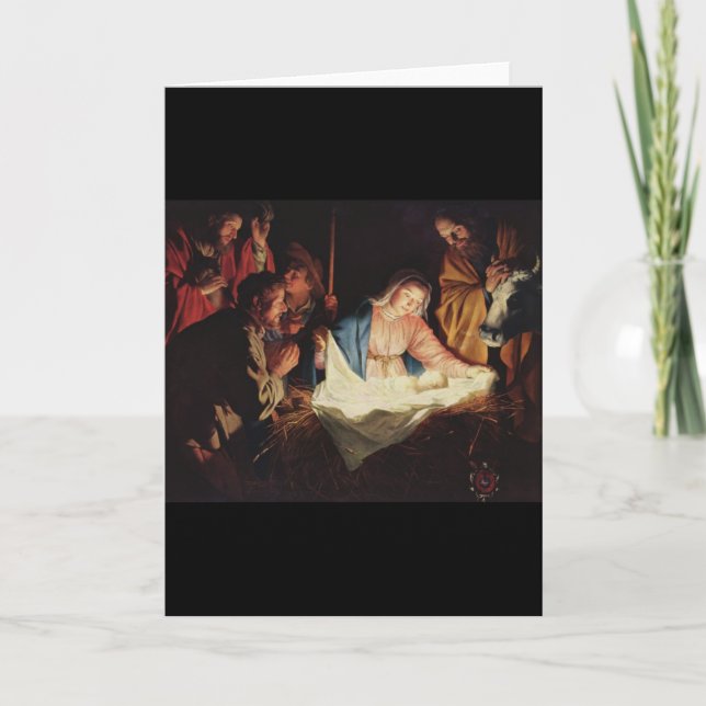 Cartão De Festividades Gerard camionete Honthorst Natividade (Frente)
