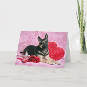 Cartão De Festividades German Shepard Valentine Card