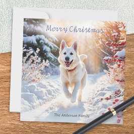 Cartão De Festividades German shepherd branco Cão alsaciano