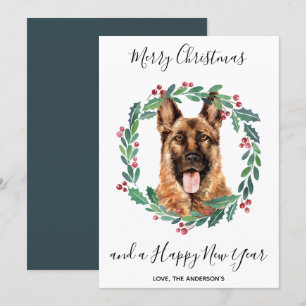 Cartão De Festividades German shepherd Cão Elegante Feliz Natal