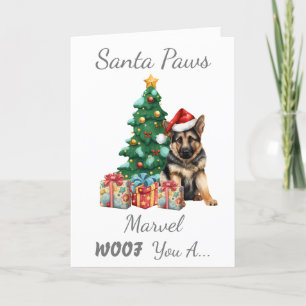 Cartão De Festividades German shepherd de Cachorro de Natal Personalizado