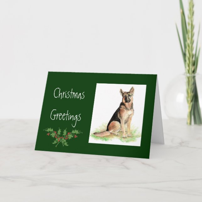 Cartão De Festividades German shepherd De Natal Personalizado, Cão, Anima (Frente)
