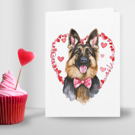 Cartão De Festividades German shepherd Dia de os namorados Amor Coração P