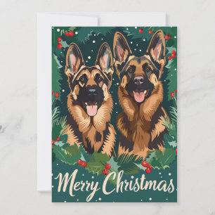 Cartão De Festividades German shepherd Feliz Natal