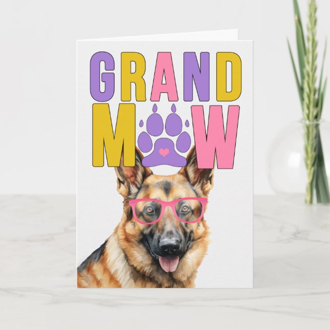 Cartão De Festividades German shepherd GrandMAW Dia dos Avós GrandDOG (Frente)