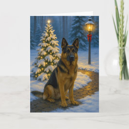 Cartão De Festividades German Shepherd Holiday Card