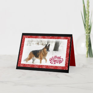 Cartão De Festividades German Shepherd Holiday Greeting