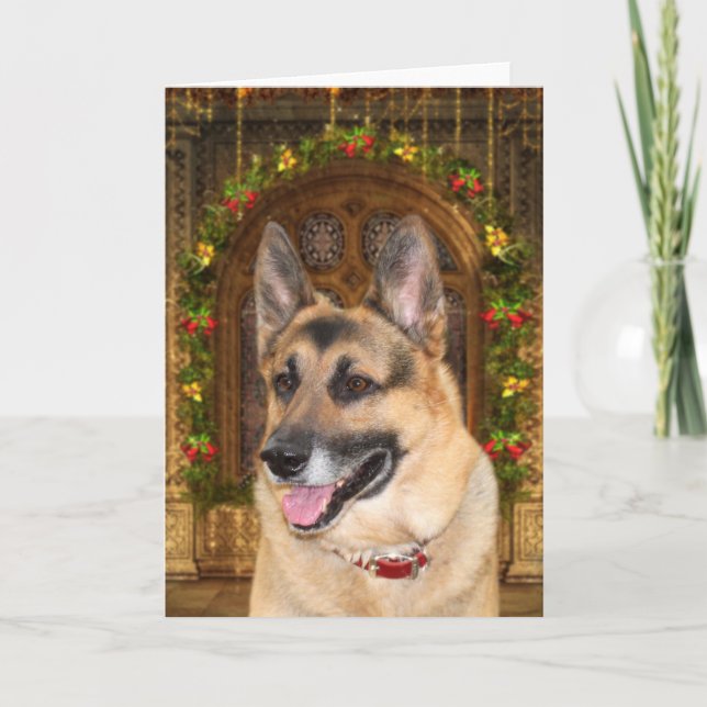 Cartão De Festividades German shepherd Natal (Frente)