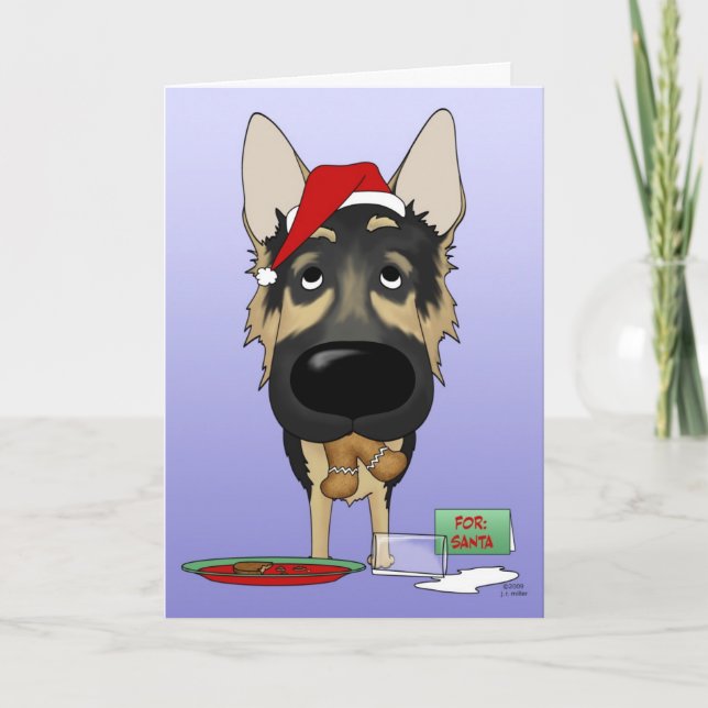 Cartão De Festividades German shepherd Natal (Frente)