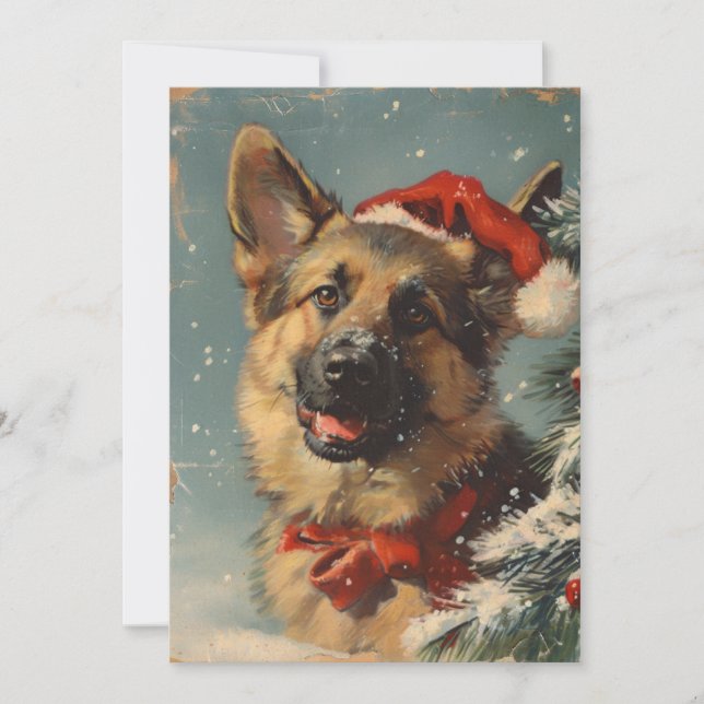 Cartão De Festividades German shepherd Natal (Frente)