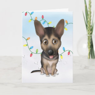Cartão De Festividades German shepherd Natal