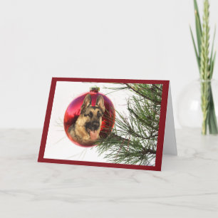 Cartão De Festividades German shepherd Natal Ball Hanging2