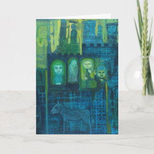 Cartão De Festividades Gest in Green and Blue Hoilday Card