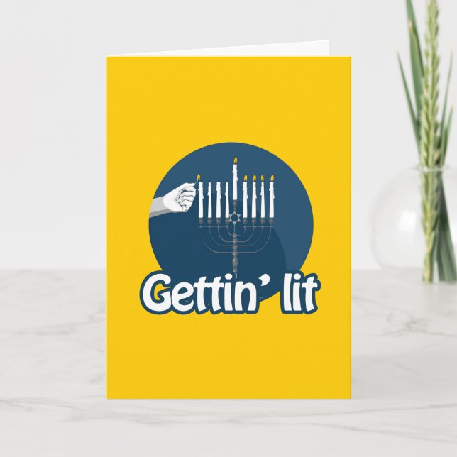 CARTÃO DE FESTIVIDADES GETTIN LIT HANUKKAH (Frente)