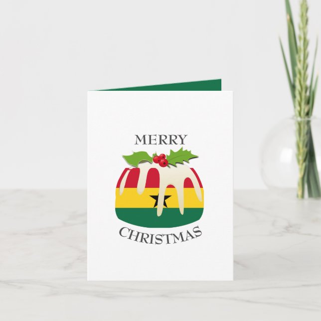 Cartão De Festividades GHANA FLAG | Pudim de Natal | Festivo (Frente)