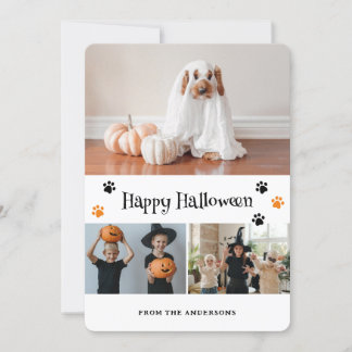 Cartão De Festividades Ghost Paw Imprime a Placa de Halloween de Foto