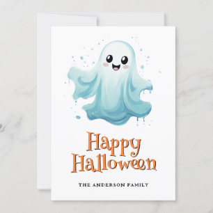 Cartão De Festividades Ghosts Pumpkins Kids Halloween Card