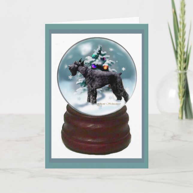 Cartão De Festividades Giant Schnauzer Natal (Frente)